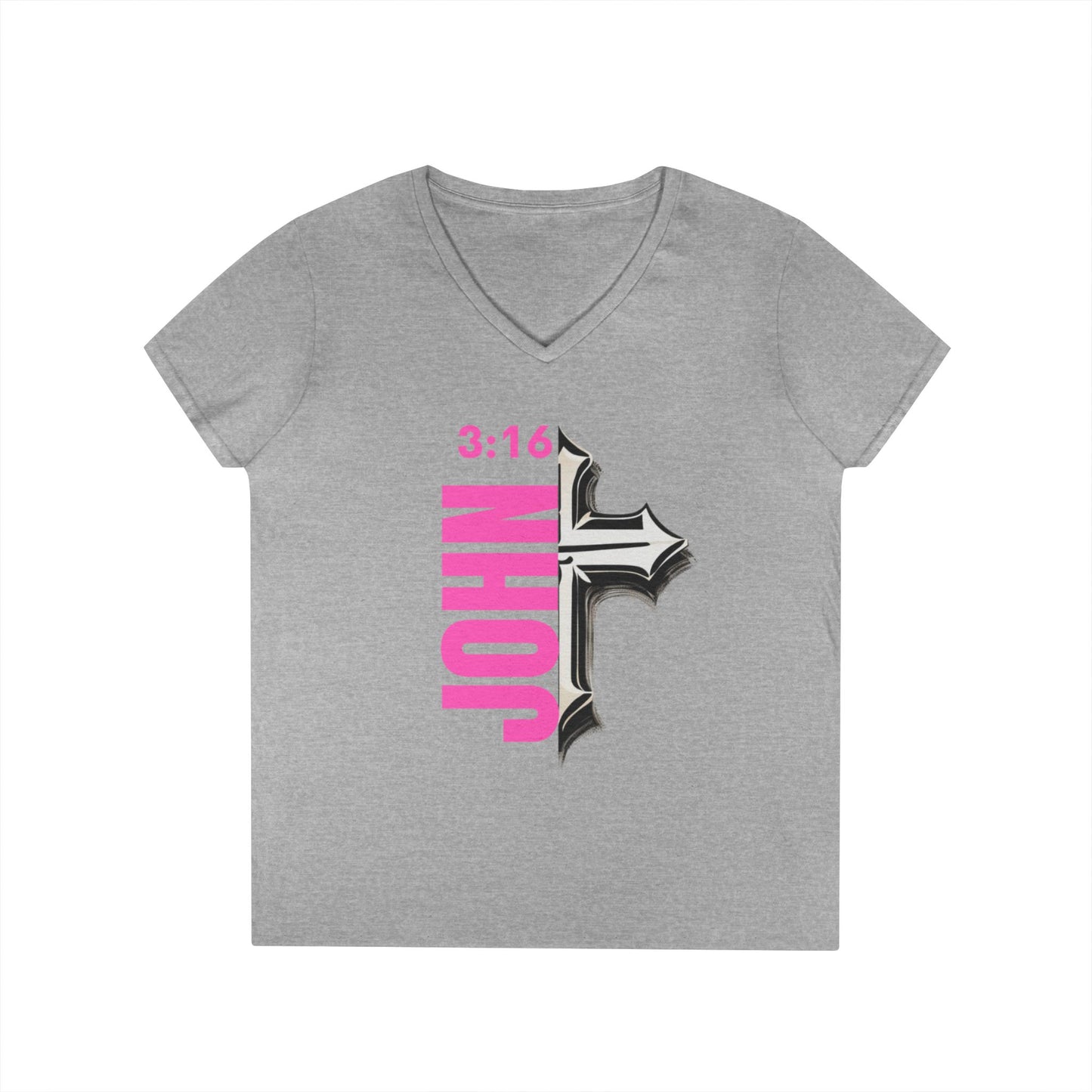Faith-Inspired Ladies' V-Neck Tee - Personalized, Christian Apparel, Everyday Wear, Gift for Her, Casual Faith Outfit