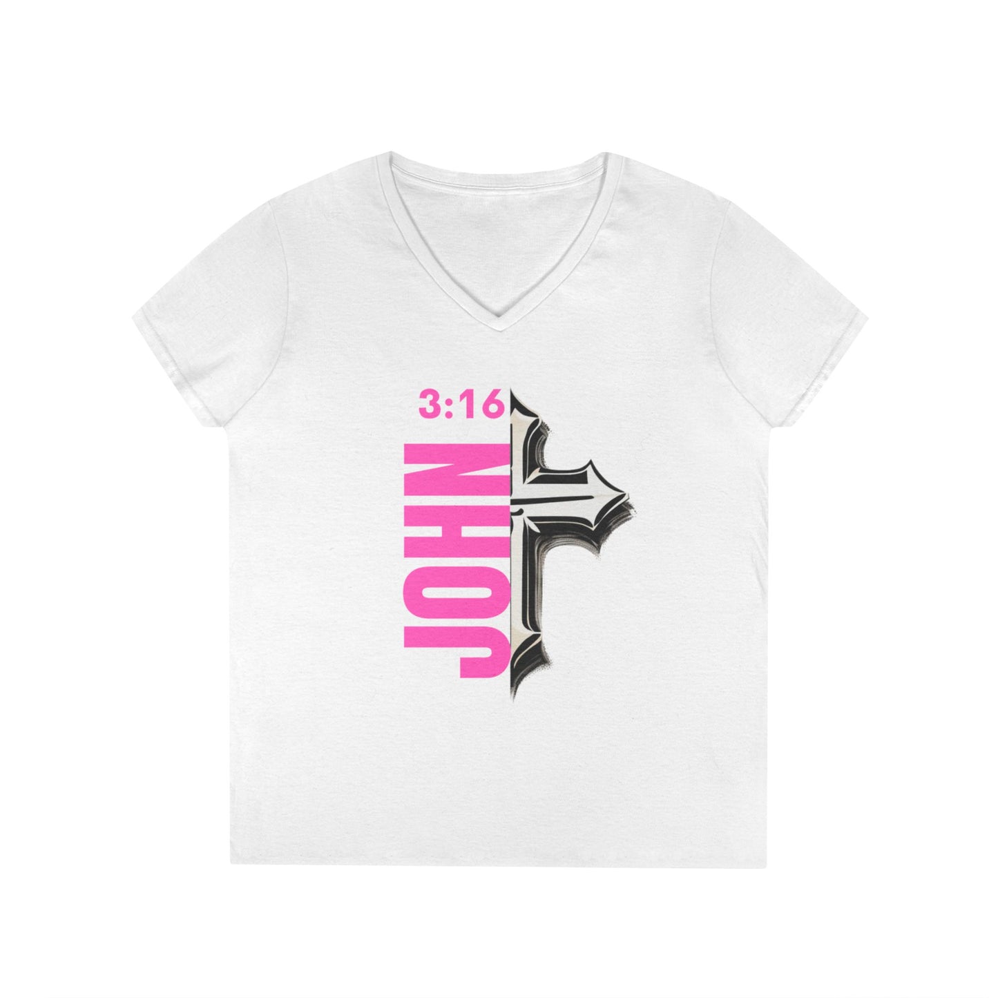 Faith-Inspired Ladies' V-Neck Tee - Personalized, Christian Apparel, Everyday Wear, Gift for Her, Casual Faith Outfit