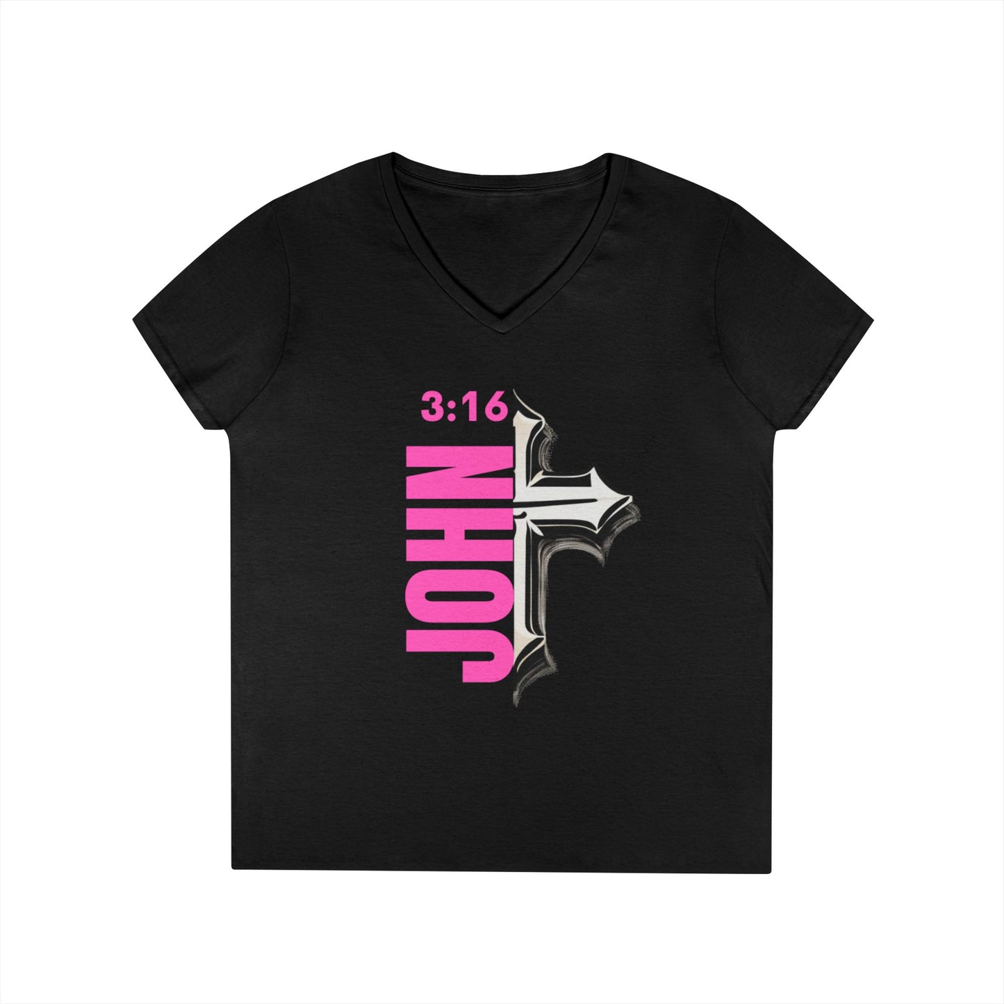 Faith-Inspired Ladies' V-Neck Tee - Personalized, Christian Apparel, Everyday Wear, Gift for Her, Casual Faith Outfit