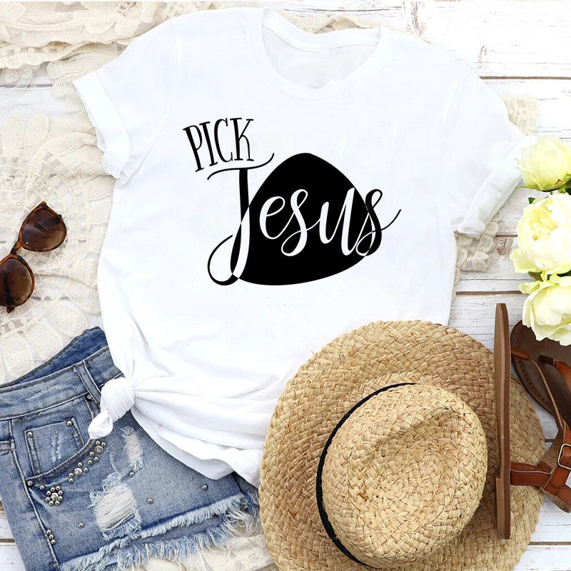 Jesus Cross Printe Tshirt Christian Religion T-shirt Religion Faith Tops Women Men Casual Hipster Streetwear Tee Camisetas