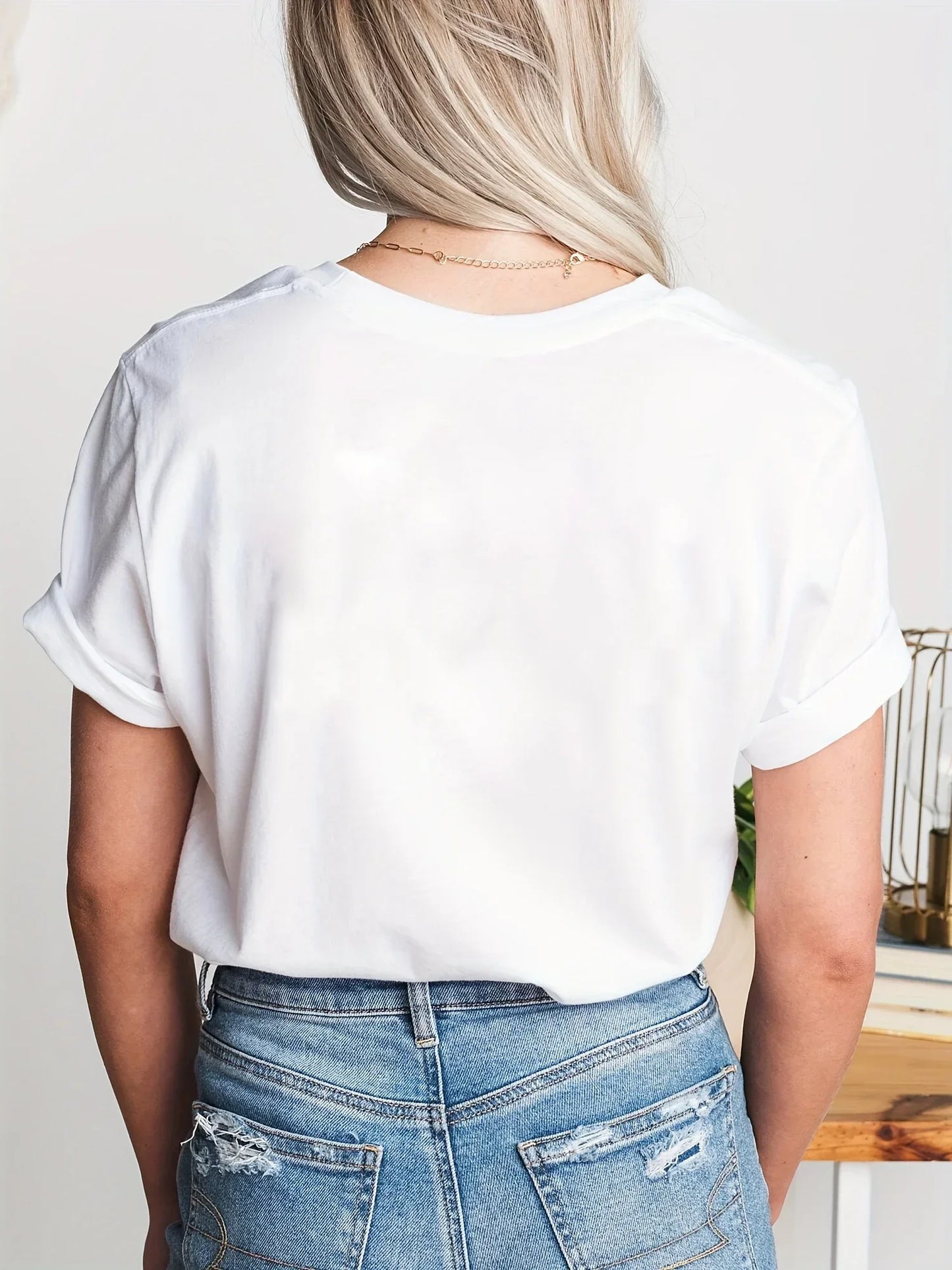 Jesus Is Print Faith Graphic harajuku T-Shirt, Short Sleeve Crew Neck Casual Top For Spring & Summer, Women's Clothing