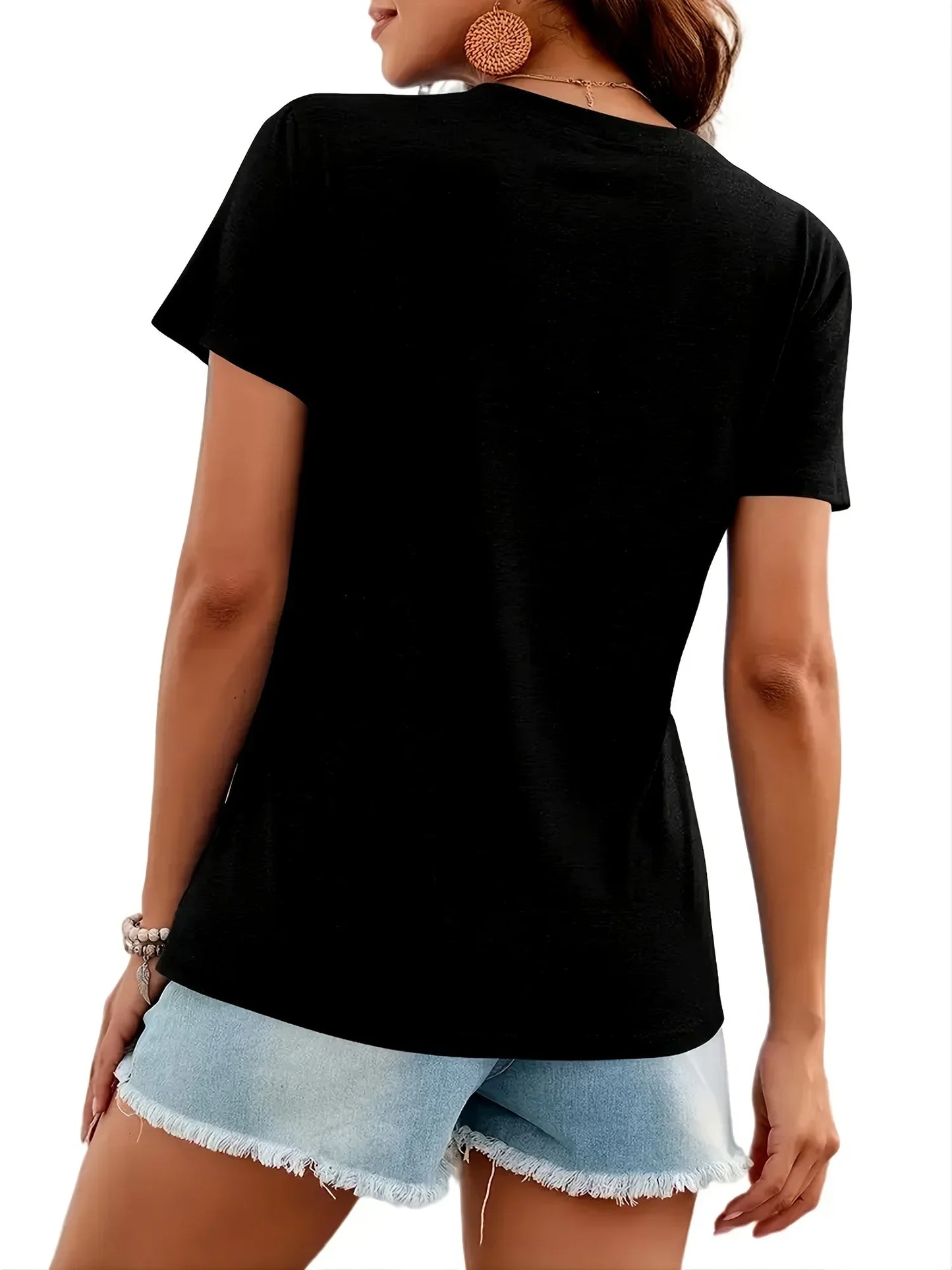 Jesus Is Print Faith Graphic harajuku T-Shirt, Short Sleeve Crew Neck Casual Top For Spring & Summer, Women's Clothing