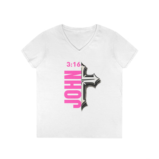 Faith-Inspired Ladies' V-Neck Tee - Personalized, Christian Apparel, Everyday Wear, Gift for Her, Casual Faith Outfit